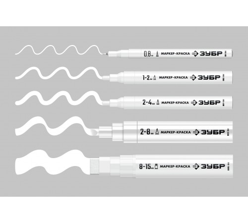 Маркер-краска ЗУБР МК-80 белый, маркер краска Проффесионал 06324-8