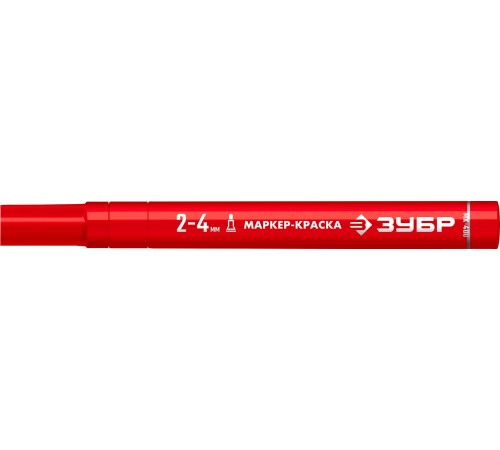 06325-3 Маркер-краска ЗУБР МК-750 красный, круглый наконечник