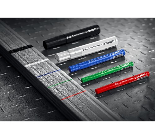 06325-3 Маркер-краска ЗУБР МК-750 красный, круглый наконечник