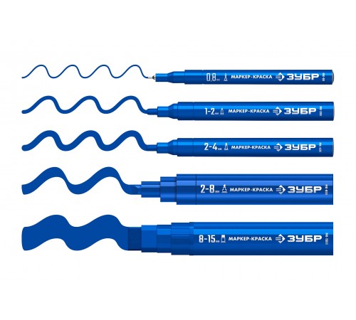 ЗУБР  МК-400 2-4 мм, круглый, синий, маркер-краска, Профессионал (06325-7)