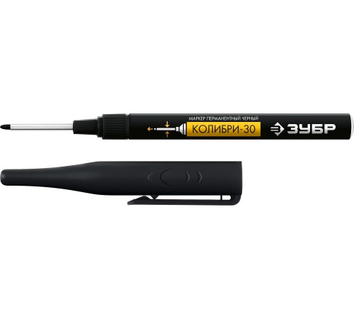 Маркер перманентный ЗУБР КОЛИБРИ-30 1мм, заостренный чёрный, ПРОФЕССИОНАЛ