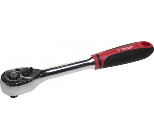 27736-1/4 Трещотка для торцовых головок ЗУБР МАСТЕР,  Сr-V, 72 зубца, 1/4