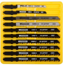 15981-H10-1 Полотна набор STAYER PROFI для эл/лобзика по дереву МАСТЕР №1 Т-хвост, 10 шт