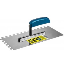 STAYER 130х280 мм, 10х10 мм, нержавеющая, деревянная рукоятка, гладилка штукатурная 0802-10