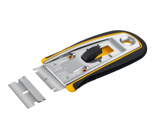 Скребок STAYER с выдвижным лезвием 40мм,5 дополнительных 08537