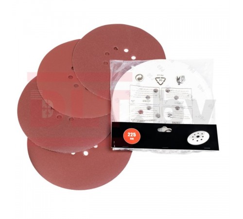 Шлифовальный круг 225мм (упаковка 10шт) 8 отверстий, P320, арт.0883