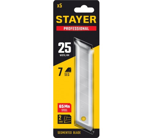 09179-S5 Лезвия сегментированные STAYER PROFESSIONAL 25 мм
