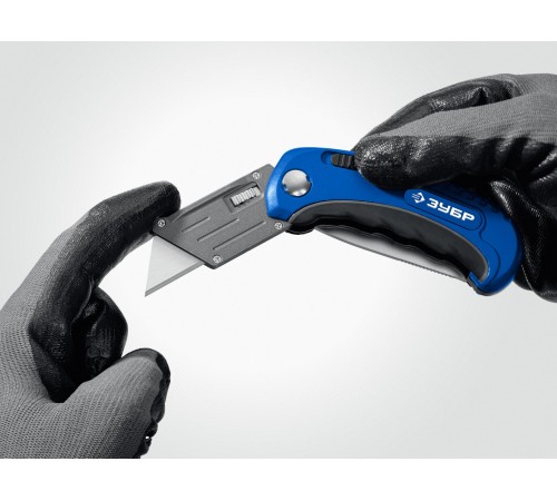 Нож ЗУБР Компакт-2-А24 складной универсальный 2в1 с трапециевидным лезвием 09227