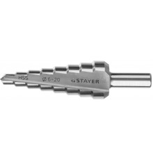 29660-6-20-8 Сверло ступенчатое STAYER 8 ступеней 6-20мм. сталь HSS