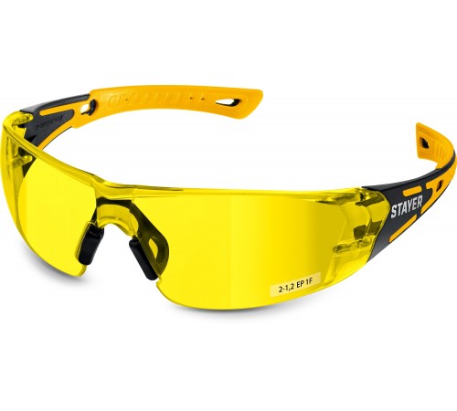 110491 Очки защитные STAYER MX-9 желтые,двухкомпонентные дужки,открытого типа