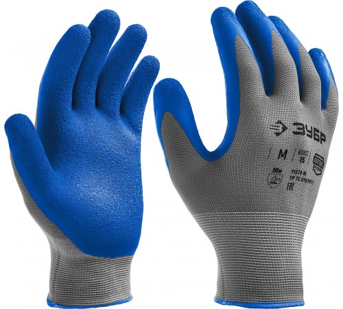 11274-M_z01 Перчатки ЗУБР рельефные тонкие противоскользящие, размер M