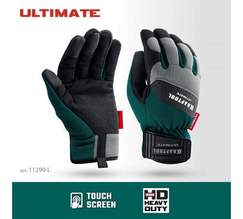 11299-L Перчатки KRAFTOOL ULTIMATE р.L (9), профессиональные комбинированные, работа с сенсорными эк