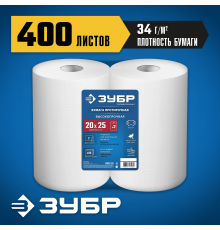 Протирочная бумага ЗУБР 20х25см, 2-х слойная, 400 листов 12822-20