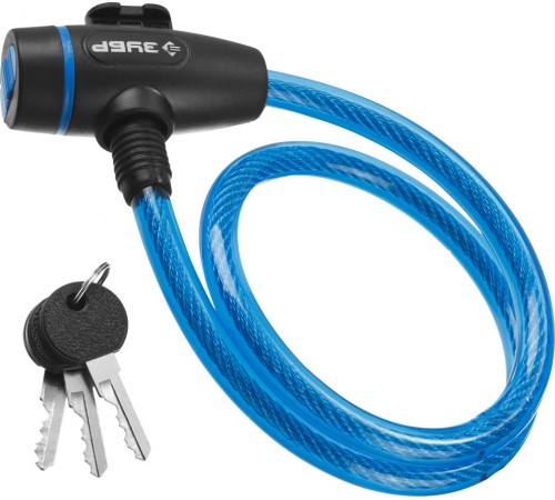 37261-65_z01 Замок ЗУБР ПРОФЕССИОНАЛ тросовый, длина троса 650 мм, d=10мм, 3 ключа в комплекте