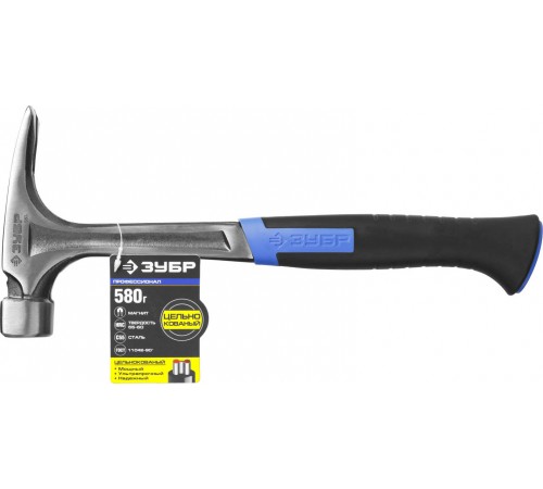 20258-580 Молоток-гвоздодер ЗУБР ТИТАН цельнокованный столярный 580 г
