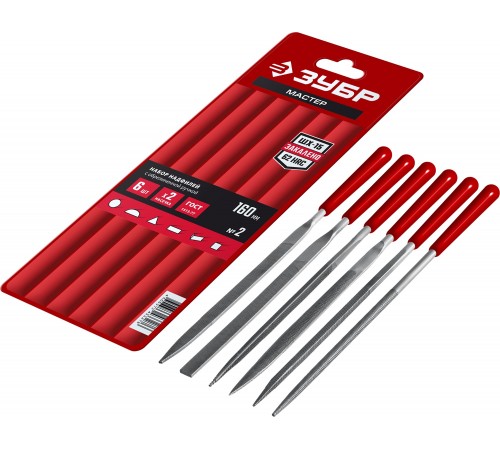 16016-Н6 Набор ЗУБР Мастер Надфили 6шт 160мм, в чехле с ручками