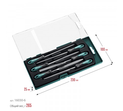 KRAFTOOL Набор надфилей 160мм, 6 шт 16030-6