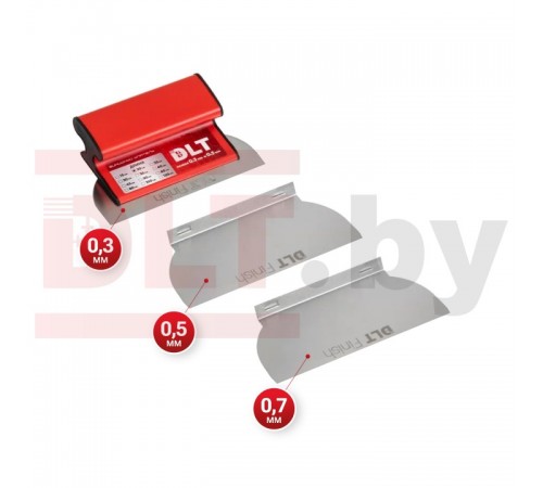 Малярный шпатель DLT Finish версия PRO, h-образный, 20 см (лезвия 0.3, 0.5, 0.7 мм), арт.1657 NEW