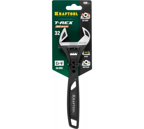 27254-20 Ключ разводной силовой KRAFTOOL T-REX, 200/32 мм