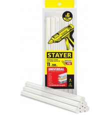 2-06821-T-S06 Стержни STAYERMASTER д/клеевого пистолета, прозрачные по стеклу и пласт.,11х200мм, 6