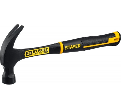 2025-450 Молоток-гвоздодер STAYER STRIKE цельнометаллический столярный 450 г