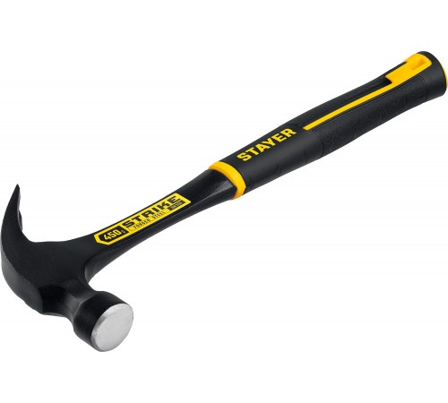 2025-450 Молоток-гвоздодер STAYER STRIKE цельнометаллический столярный 450 г