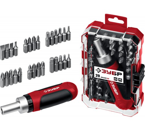 ЗУБР  Мастер 29 29 шт, Набор: отвертка с насадками (25040)