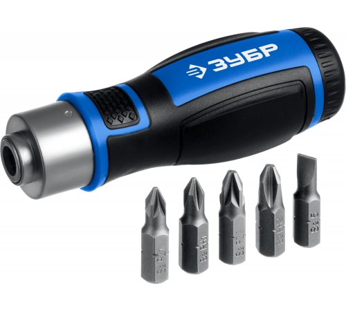 ЗУБР  6 предм., Реверсивная отвертка с насадками (25171)