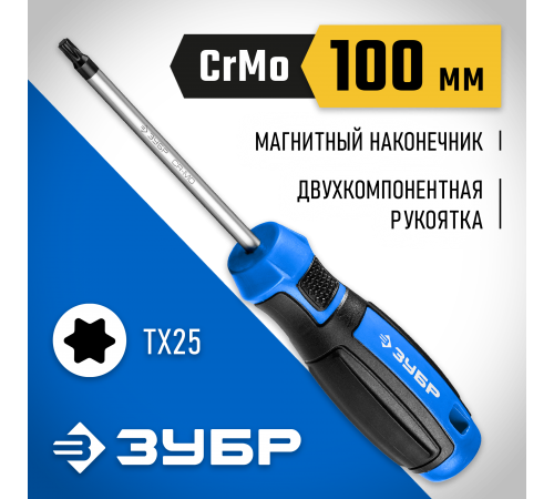 25234-25 Отвертка ЗУБР Профессионал TX25x100