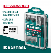 25677 Отвертка KRAFTOOL Precision-28 для точных работ со сменными битами 28 предметов