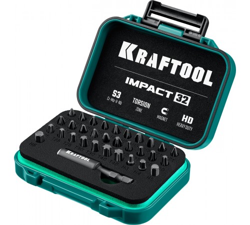 26066-Н32 Набор KRAFTOOL IMPACT-32:набор ударных бит,32шт.