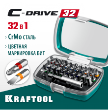 26067-H32 Набор бит KRAFTOOL C-Drive 32 многофункциональные 32шт.