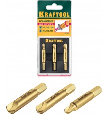 26770-Н3 Набор KRAFTOOL: Экстракторы для выкручивания крепежа с износом, 3 пр.