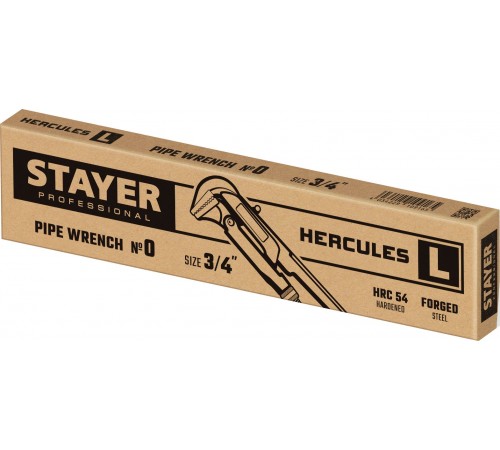 27331-0 Ключ трубный STAYER HERCULES-S, №0, прямые губки