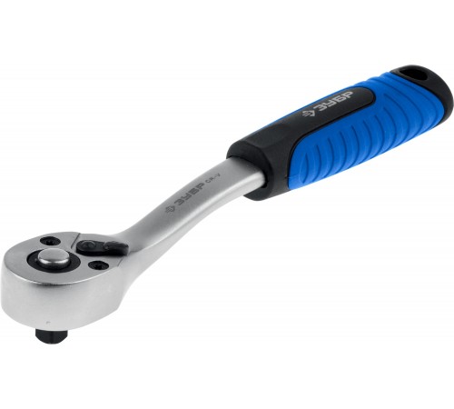 27730-1/4 Трещотка для торцовых головок ЗУБР ЭКСПЕРТ (1/4), Сr-V, 72 зубца, хроматир. покрытие