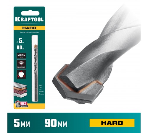 29177-090-5 Сверло по твердым материалам KRAFTOOL HARD 5х90 мм