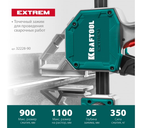 32228-90_z01 Струбцина пистолетная KRAFTOOL EXTREM 900/95мм