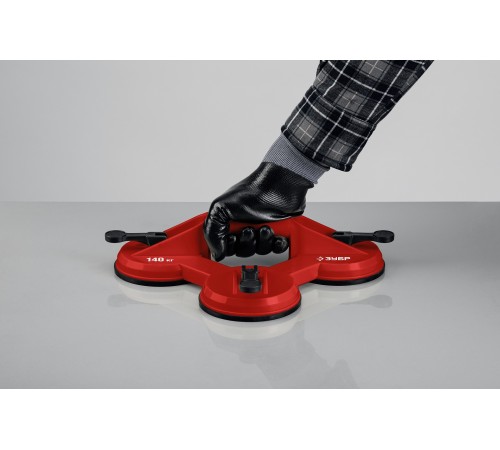 33724-3 Стеклодомкрат ЗУБР МАСТЕР пластмассовый, тройной, 140 кг