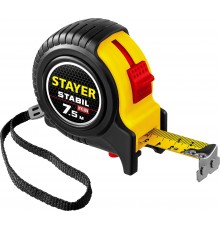 34131-075_z02 Рулетка STAYER STABIL 7,5м/25мм в ударостойком обрезиненном корпусе