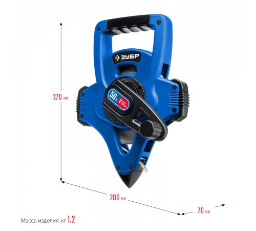 34170-50_z01 Мерная лента  ЗУБР Х-50 50м, геодезическая, стальная