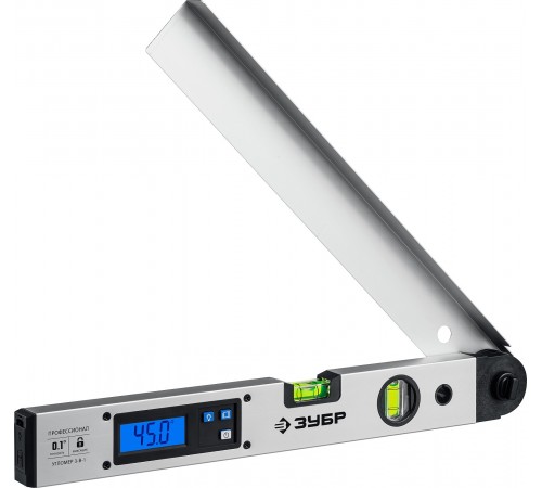 34288 Угломер электронный ЗУБР Профессионал 400 мм УГОЛ-40 подсветка,фиксация угла