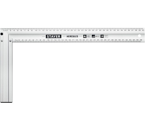 3432-40 Угольник STAYER HERCULES жесткий столярный с усиленным алюминиевым полотном 400мм