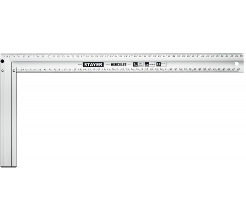 3432-50 Угольник STAYER HERCULES жесткий столярный с усиленным алюминиевым полотном 500мм