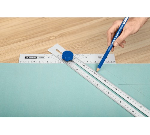 34389 Т-угольник ЗУБР Профессионал, алюминевый, с подвижной направляющей