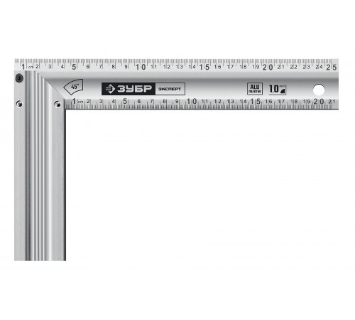 34392-25 Угольник ЗУБР ЭКСПЕРТ жесткий столярный с усиленным алюминиевым полотном 250мм