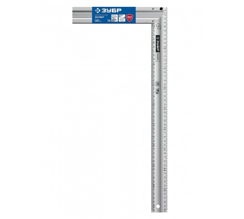 34392-50 Угольник ЗУБР ЭКСПЕРТ жесткий столярный с усиленным алюминиевым полотном 500мм
