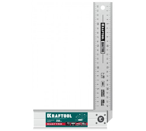 3444 Угольник Kraftool GRAND столярный складной 4 положения 250мм