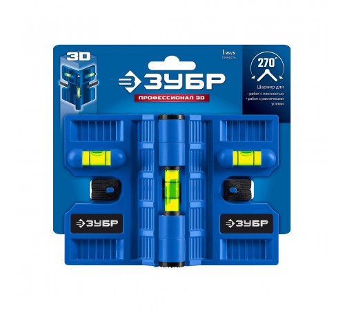 34553 Угловой магнитный уровень ЗУБР Профессионал-3D
