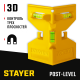 3456_z02 Уровень углового типа магнитный STAYER POST-Level