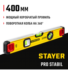 Уровень с поворотным глазком STAYER PROSTABIL, 400 мм, усиленный профиль 3471-040_z02